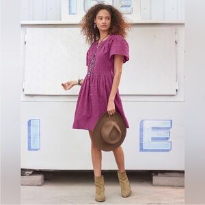 NWT Sundance Sienna Embroidered Breeze Mini Sun Dress Size Women’s Small Pink